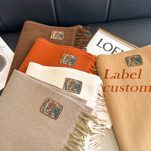 Biểu Tượng Tùy Chỉnh Cashmere Mùa Đông Khăn Ấm Mềm Pashmina Cổ Chiếc Khăn Len Khăn Choàng Chăn Phụ Nữ Kẻ Sọc Tua Cho Phụ Nữ - Product Image 2