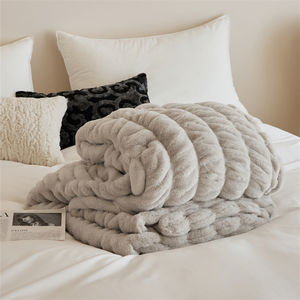 Manta de piel de conejo de imitación, manta de felpa cálida y esponjosa de invierno de doble grosor, manta de lujo para sofá, sala de estar XL - Product Image 3