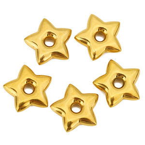 Star <b>Spacer</b> Beads Large Hole 13.5mm 19mm | PVD Gold Plated Stainless Steel Pentagram <b>Spacer</b> for DIY Bracelet Necklace Jewelry - Product Image 3