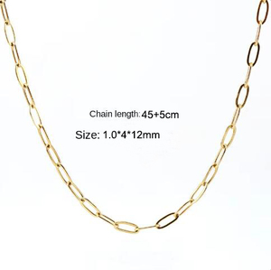 Wholesale Fashion <b>Long</b> Oval Link Chain <b>Necklace</b> - Stainless Steel Thin <b>Necklace</b> Chain for Women - Product Image 6