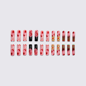 เล็บปลอมแบบกดติดลายฝรั่งเศสสำหรับฮาโลวีน จำนวน 24 ชิ้น - ลายผีหยดเลือด สำหรับตกแต่งเล็บในงานปาร์ตี้ - Product Image 3