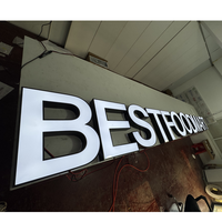 Enseigne lumineuse LED 3D, enseigne éclairée par LED, enseigne publicitaire 3D en acrylique rétroéclairée, lettres en relief, enseigne LED personnalisée pour enseignes commerciales