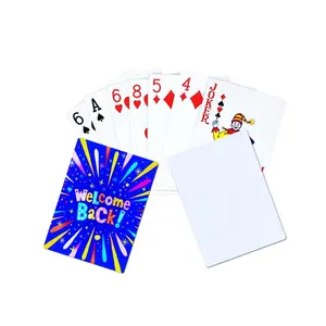 DIY özel Logo tek taraflı beyaz Poker kartları yazdırılabilir kutu ile süblimasyon boş oyun kartı