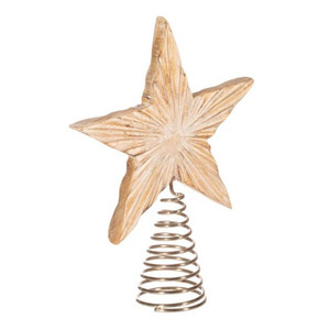 Étoile en bois naturel avec décoration d'arbre en spirale vacances d'hiver fête ange famille confortable cadeau rustique - Product Image 1