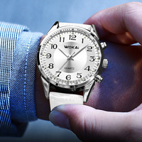 Montre homme quartz sport style décontracté bracelet cuir Wokai pour le commerce transfrontalier