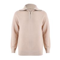 Pull-over à col polo en laine mérinos mérinos tricoté sur mesure quatre pièces à fermeture éclair