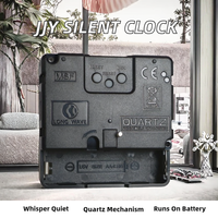 Mécanisme d'horloge à quartz radiocommandé, silencieux et à fonctionnement discret, avec motif carré, en plastique, alimenté par piles
