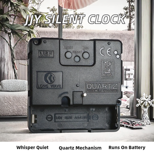 Mécanisme d'<span class=keywords><strong>horloge</strong></span> à <span class=keywords><strong>quartz</strong></span> radiocommandé, silencieux et à fonctionnement discret, avec motif carré, en plastique, alimenté par piles - Product Image 2