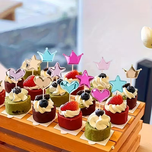 Decoración para Pasteles al por Mayor, 50 Piezas, Estrella de Cinco Puntas, Corazón, Corona, Decoración Brillante para Pasteles - Product Image 3