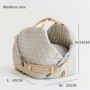 Sac de transport pour animaux de compagnie en nylon moderne, luxueux, imperméable et écologique, avec fermeture éclair, et sac fourre-tout détachable pour une utilisation double en <span class=keywords><strong>voiture</strong></span>, pour chiens et chats - Product Image 3