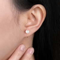 Boucles d'oreilles à clip en forme de spirale avec perle d'eau douce, plaquées or 18 carats, non percées, pour mariage, pour femmes