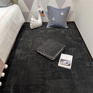 Alfombrillas rectangulares antideslizantes de color sólido para niños, alfombra entrelazada para sala de estar, dormitorio, estudio, alfombra para gatear para niños, fácil de cuidar - Product Image 1