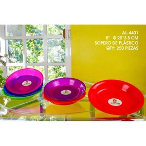 Tazón de Sopa de Plástico ZAA AL-4401 de 8 Pulgadas para Eventos, Vajilla Colorida para Fiesta de China - Product Image 1