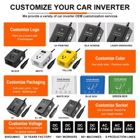 Convertisseur de courant numérique 200W pour véhicule avec affichage numérique, prise Type C PD, convertisseur DC vers AC, Convertidor De 12v a 110v