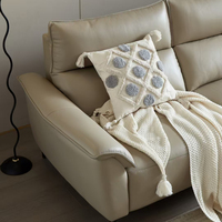 Canapé électrique inclinable en cuir pliable moderne sur mesure avec structure en bois pour home cinéma