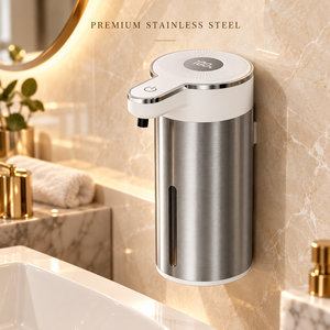 Dispensador de Jabón Automático de Acero Inoxidable 304, Venta al por Mayor de Fábrica, Resistente al Agua IPX5, Recargable, Dispensador de Jabón Eléctrico sin Contacto - Product Image 1