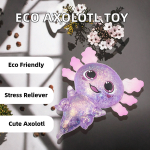 Eco Friendly <b>Glitter</b> Axolotl Plastic Squeeze Maltose <b>Ball</b> Cute Salamander Stress Relief Toys for Teens Adults Unisex Fidget Toy - Product Image 2