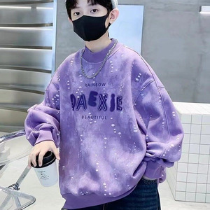 <span class=keywords><strong>Sweat</strong></span>-shirt décontracté pour garçons printemps-automne 2026, nouveau style, pour enfants et adolescents, motif tie-dye Duffy, lettres, style coréen, vêtements d'extérieur - Product Image 2