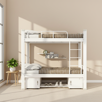 Lit superposé en acier pour adultes, robuste, pliable, minimaliste, écologique, avec rangement, pour hôtel et chambre à coucher - Vente en gros