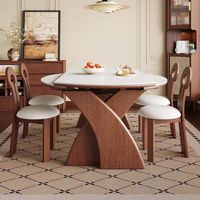 Ensemble table et chaises pliantes de style médiéval avec plateau en bois massif veiné, design rectangulaire compact et réglable