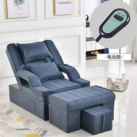 Fauteuil inclinable moderne en velours à commande électrique avec massage des pieds pour extensions de cils