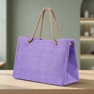 Sac de shopping mini de luxe pour femmes, élégant petit sac à main pour dames, sac fourre-tout portable tendance avec fermeture éclair, 100% jute - Product Image 5