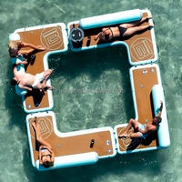 Plateforme flottante gonflable commerciale Drop Stitch pour salon aquatique, idéale pour les fêtes, OEM