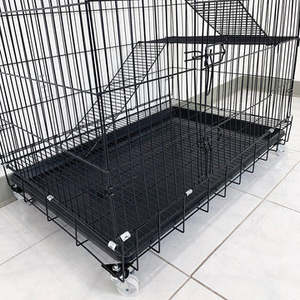 Portable PVC Pink Cat <strong>Cage</strong> with Solid Pattern and Plastic Tray Pallet for Your Furry Friend - Product Image 5