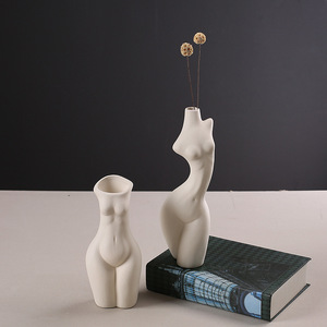 Vases décoratifs pour la maison, corps de femme <span class=keywords><strong>sexy</strong></span>, mariage, vases à fleurs en céramique pour fleurs d'intérieur, pots en porcelaine blanche, pots de plantes - Product Image 2