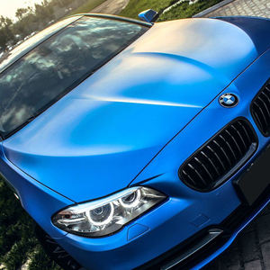 1.52X17m metallo opaco luce lago blu cromo vinile auto avvolta in schiuma opaca pellicola protettiva in vinile satinato blu - Product Image 2