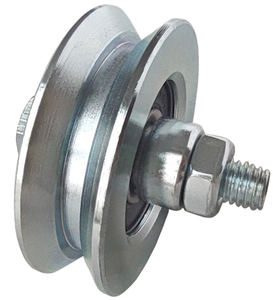 Rouleau de <span class=keywords><strong>porte</strong></span> <span class=keywords><strong>coulissante</strong></span> en acier avec boulon, zinc argenté, rainure en U pour <span class=keywords><strong>porte</strong></span> <span class=keywords><strong>coulissante</strong></span> avec roulement simple - Product Image 1
