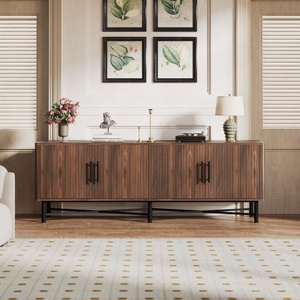 Mueble de TV Moderno y Lujoso de 4 Puertas con 2 Espacios de Almacenamiento y Estantes Ajustables para la Organización de la Sala de Estar, Compatible con Televisores de 65+ Pulgadas - Product Image 1