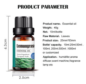 Commercio all'ingrosso estratto vegetale di personalizzazione 100% biologico puro olio essenziale di Lemongrass fragranza per diffusore di profumo - Product Image 3