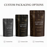 Emballage artisanal pour grains de café, pochette à fond plat avec fermeture à glissière pour café torréfié de spécialité, sac personnalisé
