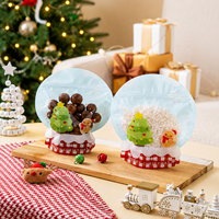 Sac à bonbons pour fête de Noël, recyclable, épaissi, à fond plat, avec poignée longue, motif sapin de Noël, fermeture éclair