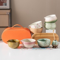 Bol à matcha en céramique, style européen et américain, ensemble d'accessoires de mode nationale, sac en cuir, accessoires pour matcha
