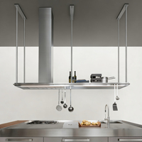Meubles de cuisine modernes et écologiques en acier inoxydable durable, sur mesure, avec finition laquée, robinet, charnières et évier intégrés