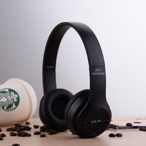 หูฟังบลูทูธแบบครอบหู <span class=keywords><strong>P47</strong></span> พับได้ ไร้สาย รองรับการ์ด TF วิทยุ FM ช่องเสียบ AUX รองรับ OEM โลโก้สั่งทำได้ - Product Image 1