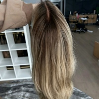 Perruque Lace Front Blonde Cendrée Foncée, Longueur Moyenne, Ondulée, Résistante à la Chaleur, Cheveux Humains, Effet Cuir Chevelu Réaliste, Pour Femmes Blanches
