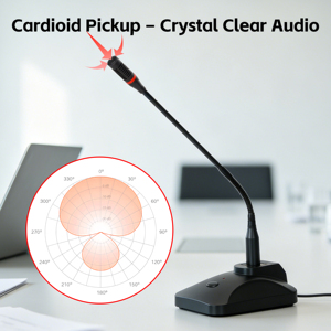 Nuevo Micrófono de Condensador Cardioide con Cable <span class=keywords><strong>MS</strong></span>-260 Gooseneck para Sala de Reuniones, Grabación, Canto, Estudio, XLR, Escritorio, con Función Pulsar para Hablar - Product Image 2