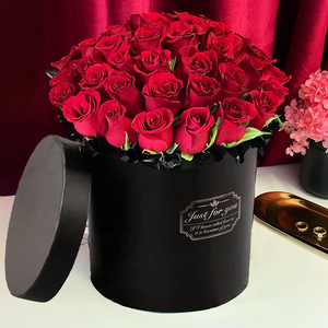 Cajas de Regalo redondas de cartón ecológico, Cajas de Regalo personalizadas con Logo de lujo, para guardar rosas, embalaje de flores a granel - Product Image 2