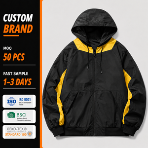 Hoodie <strong>Men</strong> Streetwear Customised Masculino High 300 GSM Light Zipper Black Yellow Plain for Waterproof and Summer De Y2K Hoodies - Product Image 1