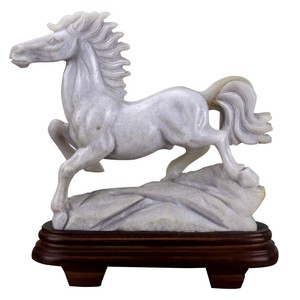 Top qualité main sculpture sculpture de cheval, gris agate cristal artisanat pour collection - Product Image 1