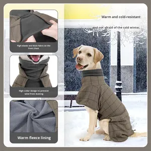 Yeni Evcil Hayvan Giysileri Cadılar Bayramı Noel Sonbahar Kış Köpek Polyester Ceket İngiliz Beyefendi Trençkot Soğuk Geçirmez Sıcak Ekose Zarif - Product Image 4
