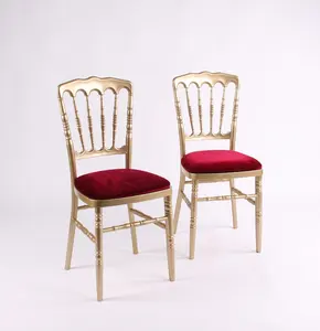 קלאסי חתונה נפוליאון כיסא זהב צבע עם קטיפה כרית חתונה כיסאות כיסאות מפלגה