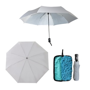 Hot Seller Modern Fashion Automatic 3-Fold Windproof Reflective Umbrella Glass Fiber Ribs Iron <b>Frame</b> Outdoor Portable Compact - Product Image 1
