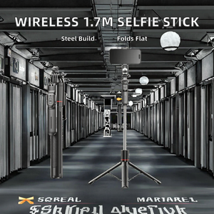 Nouveau trépied perche à selfie sans fil F16 en acier inoxydable de 1,7 m, pliable, pour caméras d'action et smartphones, pour des prises de vue équilibrées et stables - Product Image 2