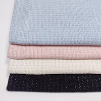 Tissu en tweed bleu de créateur 100% polyester tissé technique pour vêtements pour garçons-vestes de bricolage faites à la main gilets robes