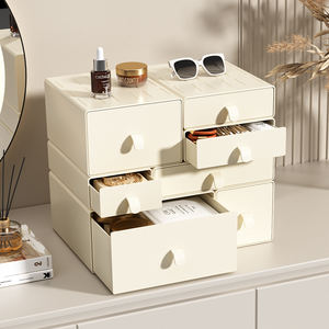 Organisateur de bureau empilable avec tiroirs, tiroirs de rangement en plastique, organiseur de maquillage pour bureau, organiseurs et rangements de bureau - Product Image 2