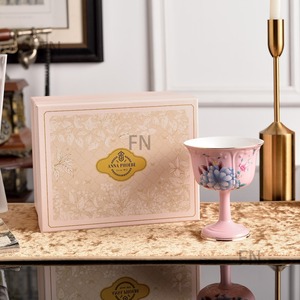 Classical Vintage Flower Printed Ceramic <b>Dinnerware</b> Sets Pink Porcelain Plates Cups Tableware Freezer Safe Home Use Gift - Product Image 4